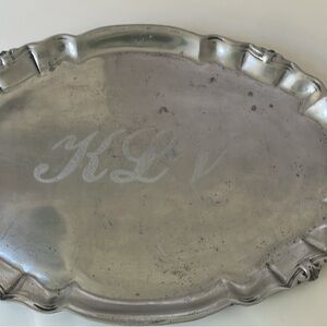 Extra large pewter serving tray